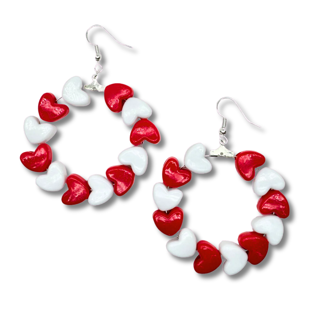 Candy Heart Hoop Earrings