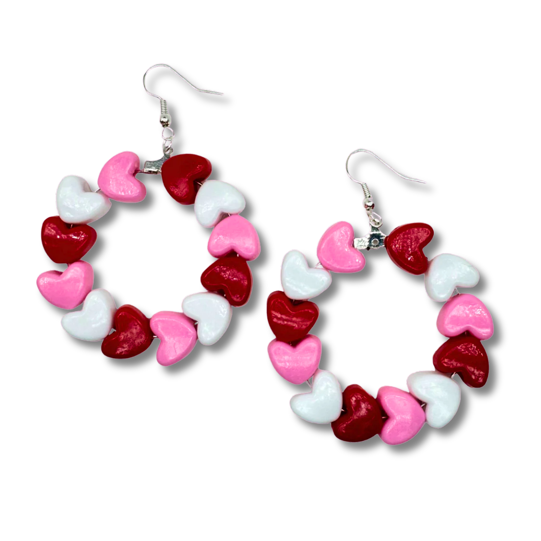 Candy Heart Hoop Earrings
