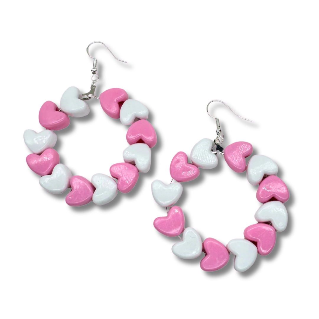 Candy Heart Hoop Earrings
