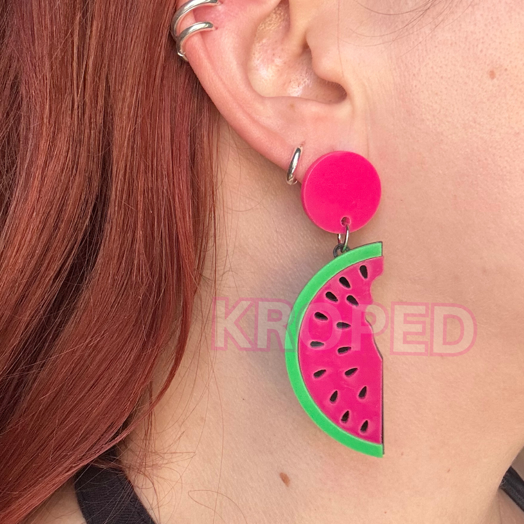 Pink Watermelon Stud Earrings