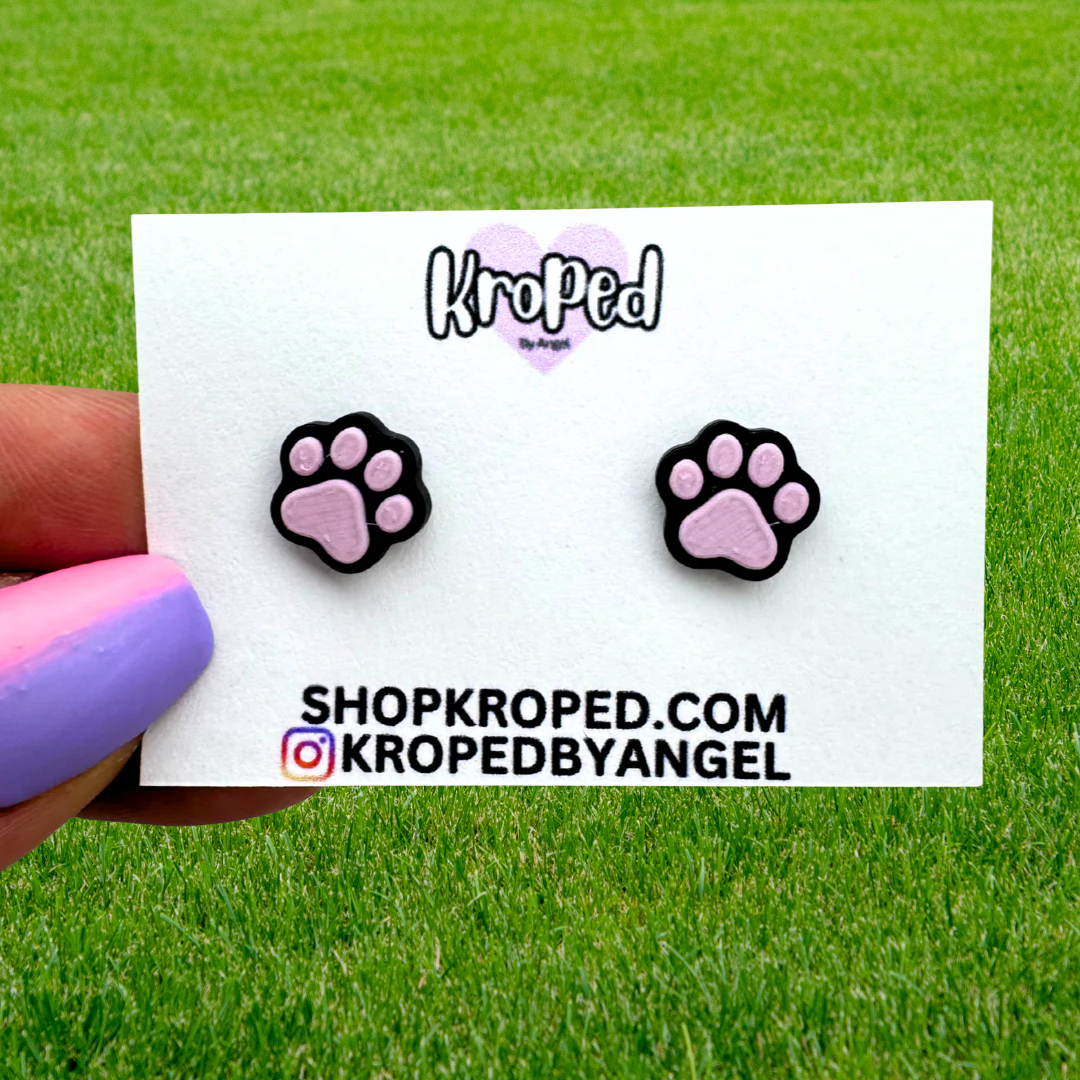 Tiny Paw Stud Earrings