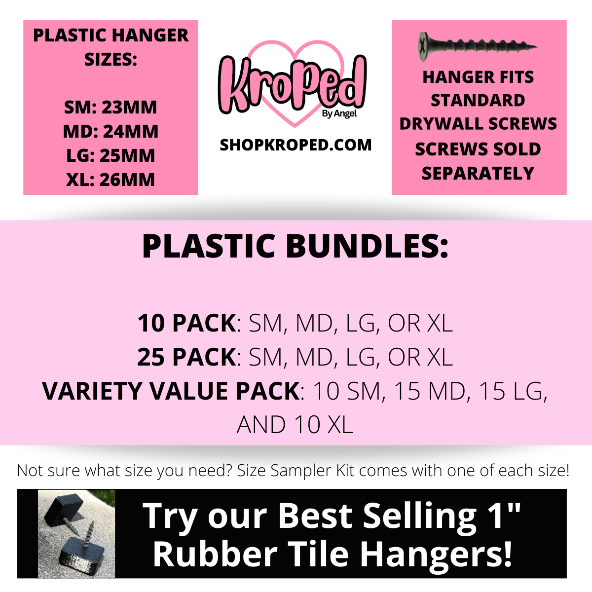 5 Piece SD Tile Hanger Sampler Pack - Kroped