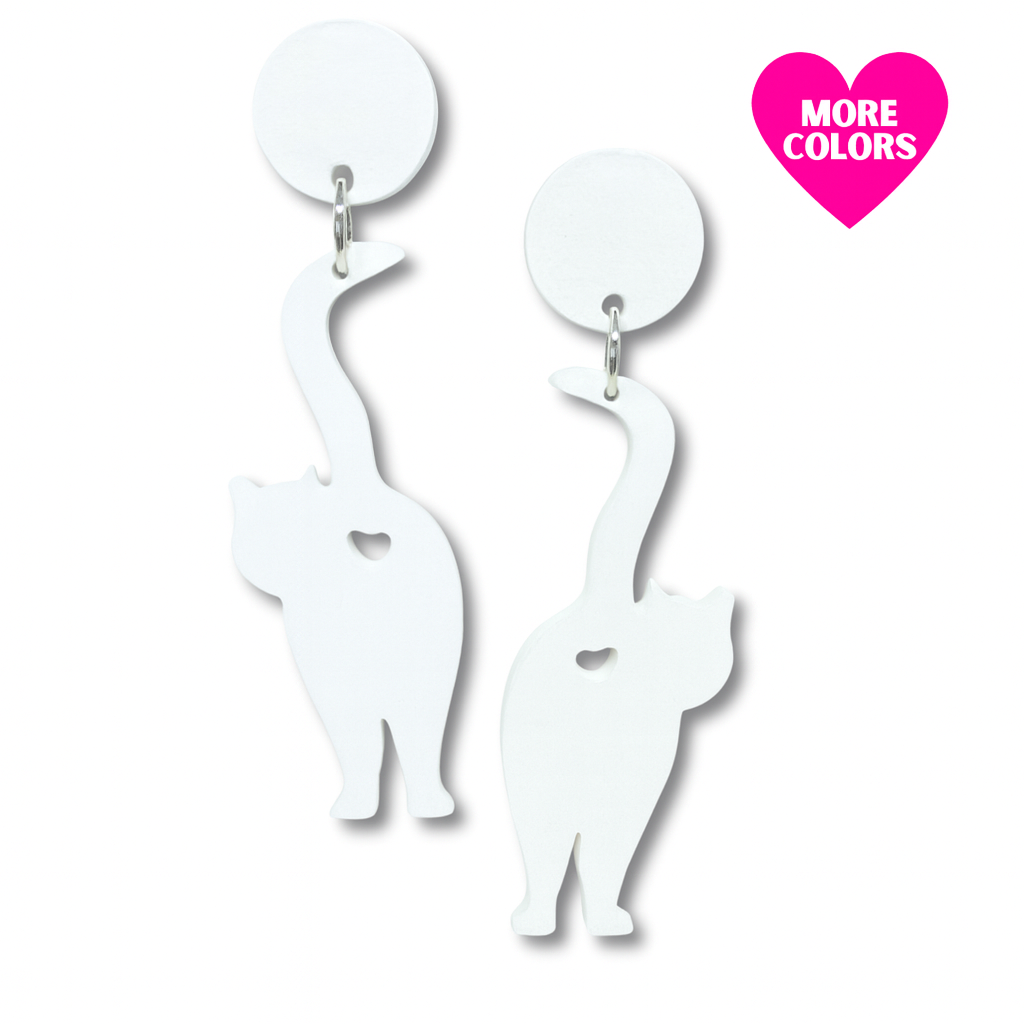 Heart Butt Cat Earrings