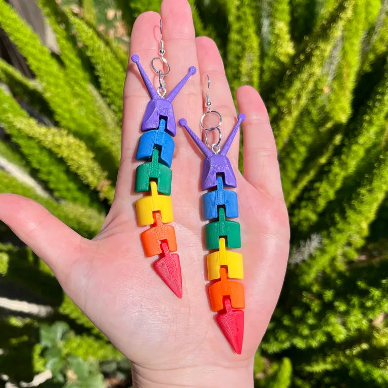 Rainbow Slug Earrings