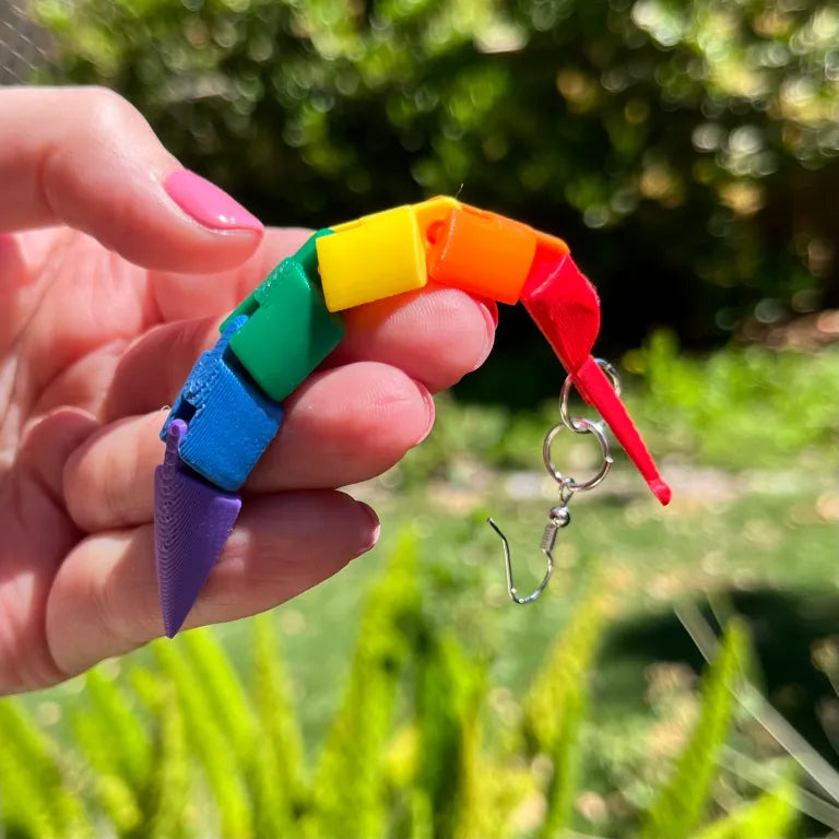 Rainbow Slug Earrings