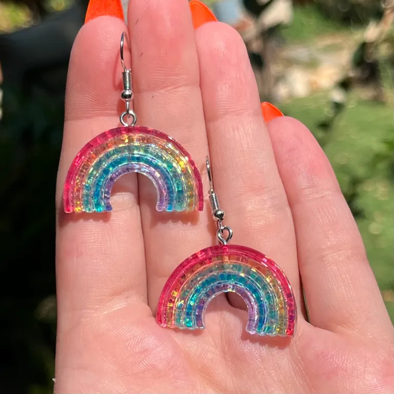 Glitter Rainbow Earrings