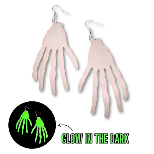 Glow Skeleton Hand Earrings