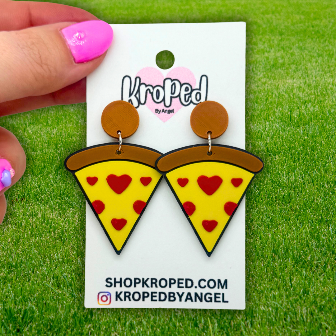 Heart Pizza Slice Earrings