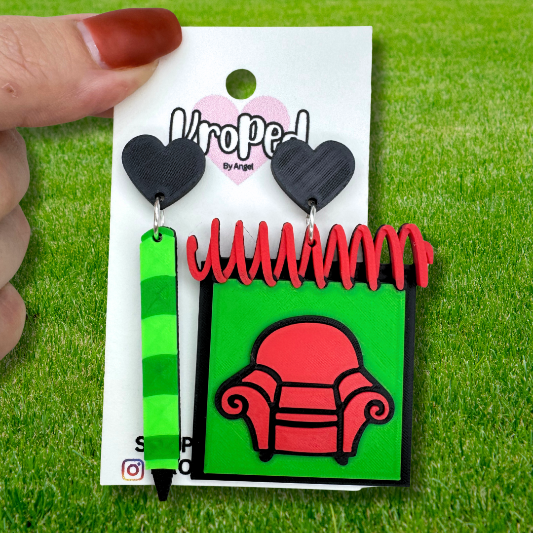 Handy Notebook and Crayon Earrings