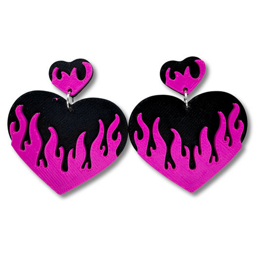 Flame Heart Stud Earrings