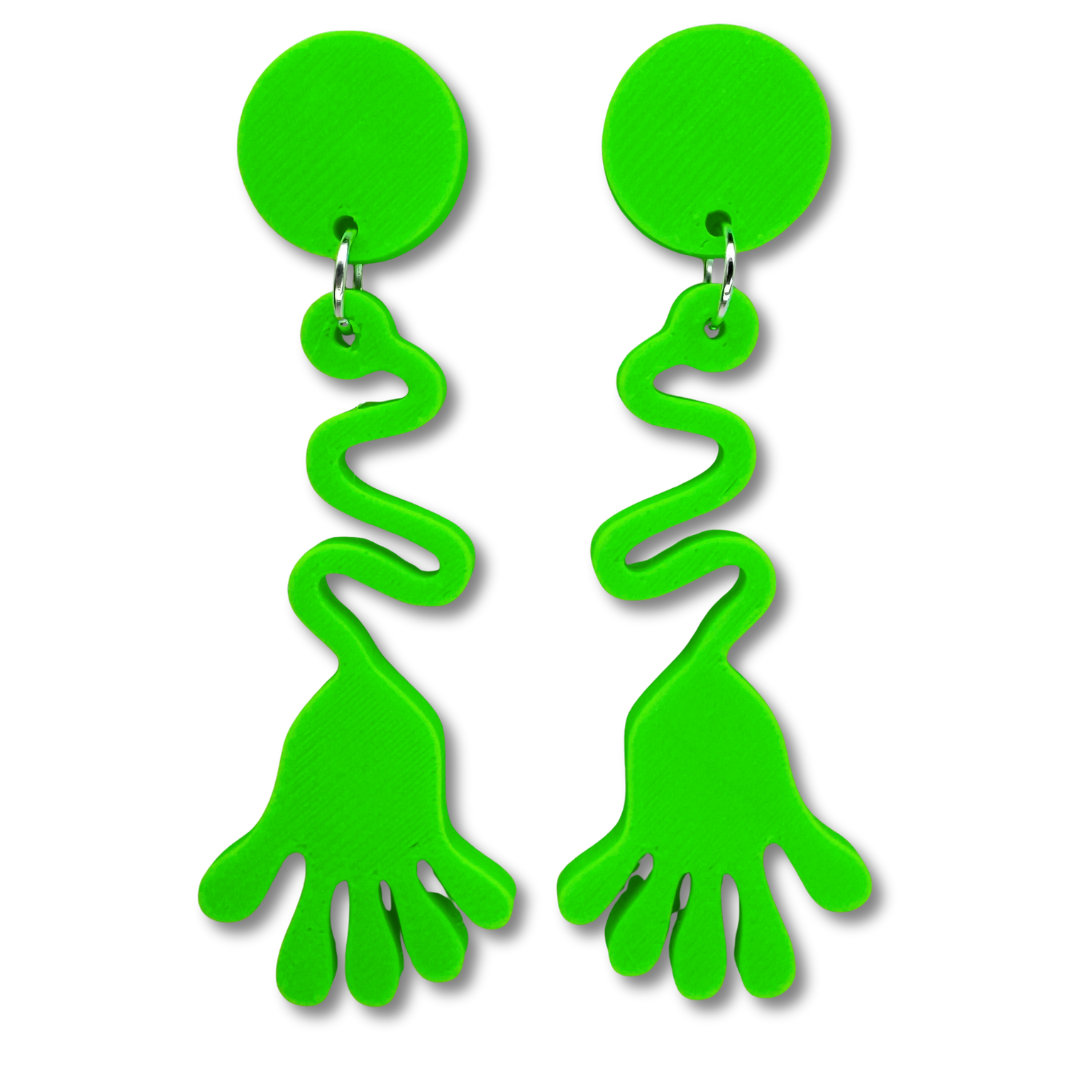 Neon Sticky Hand Earrings