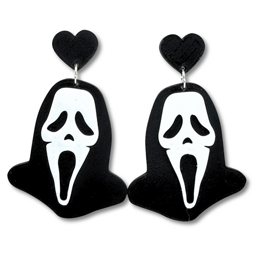 Ghost Mask Dangle Earrings
