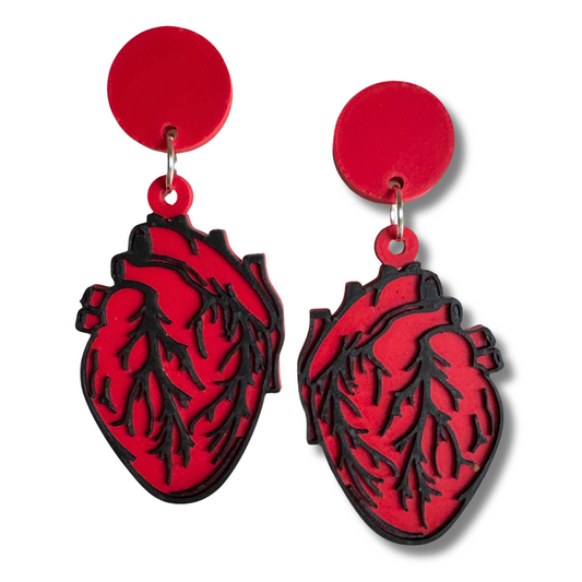 Anatomical Heart Stud Earrings