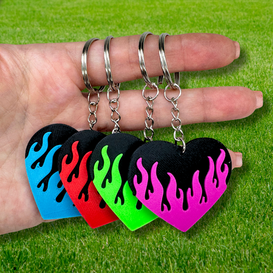 Flame Heart Keychain