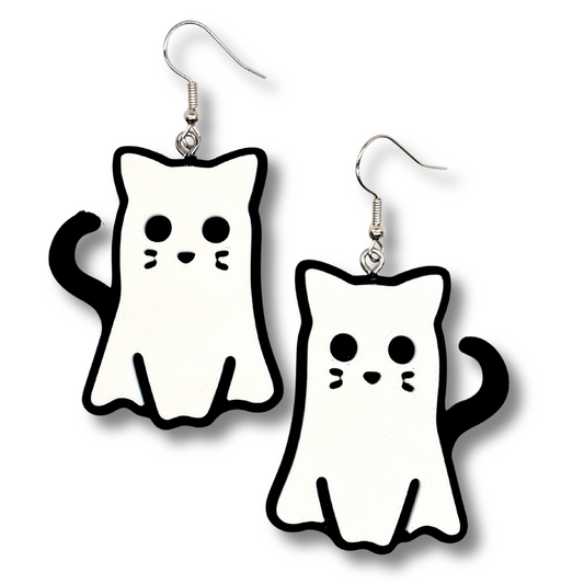 Ghost Kitty Earrings