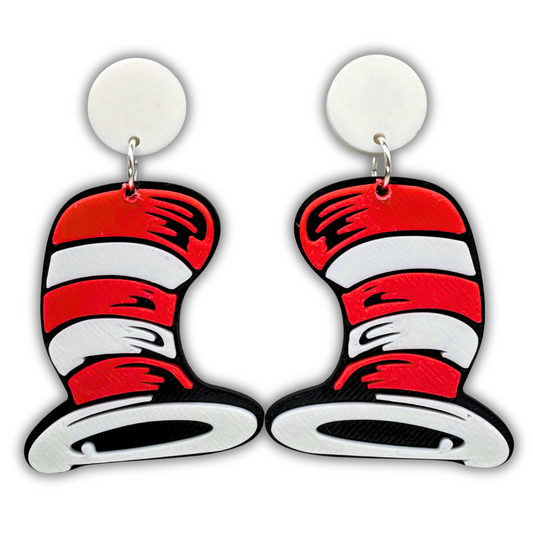 Striped Hat Earrings