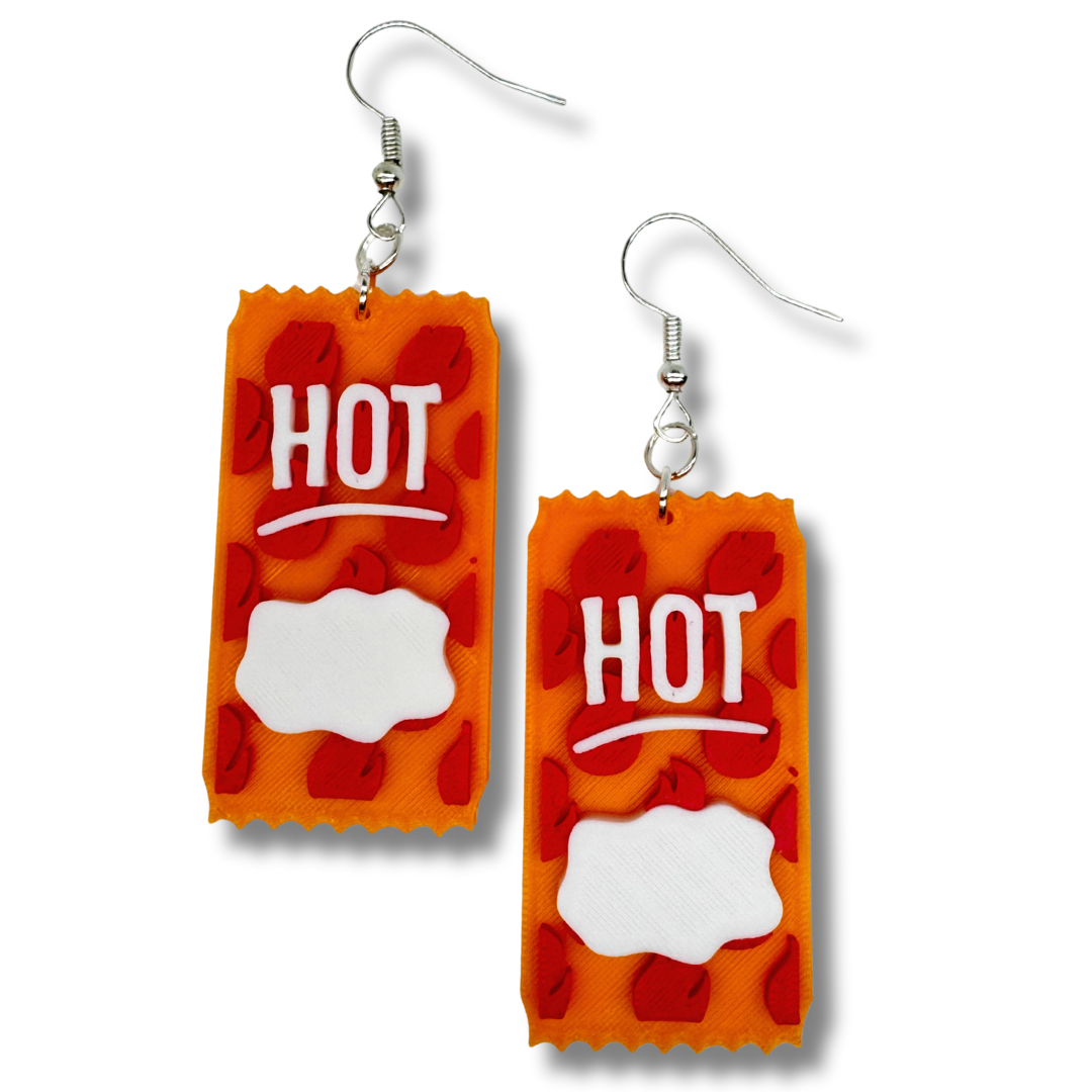 Hot Sauce Packet Earrings