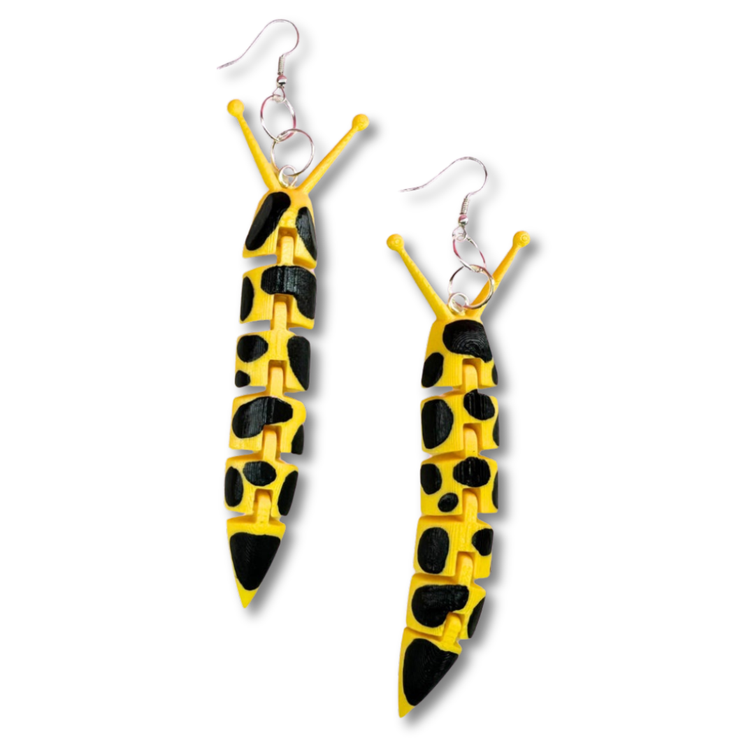 Wiggling Banana Slug Earrings