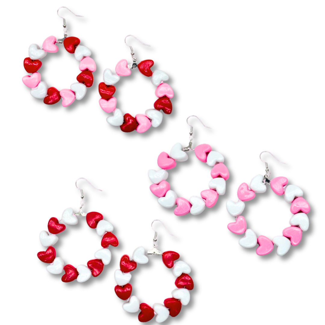 Candy Heart Hoop Earrings