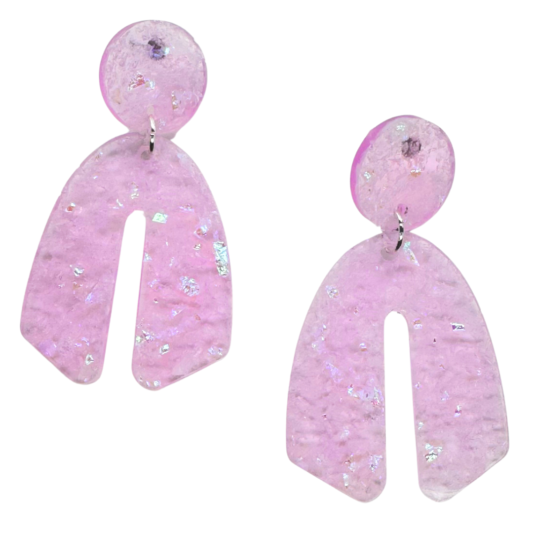 Pale Pink Sparkle Stud Earrings