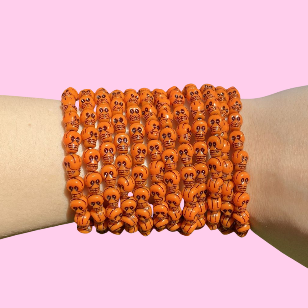 Orange Skull Bracelet