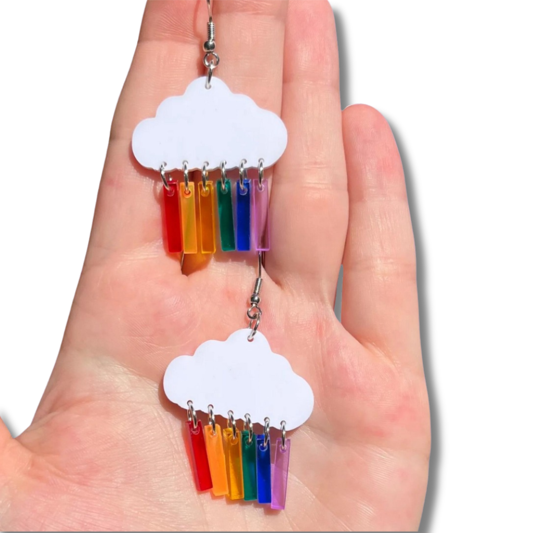 Dangle Rainbow Cloud Earrings