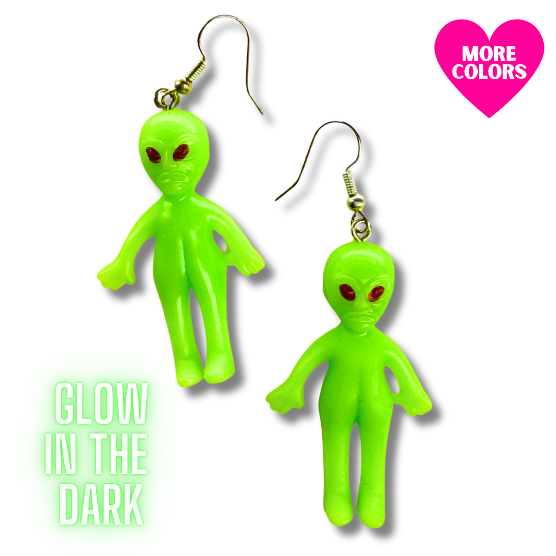 Glow in-the-Dark Alien Earrings