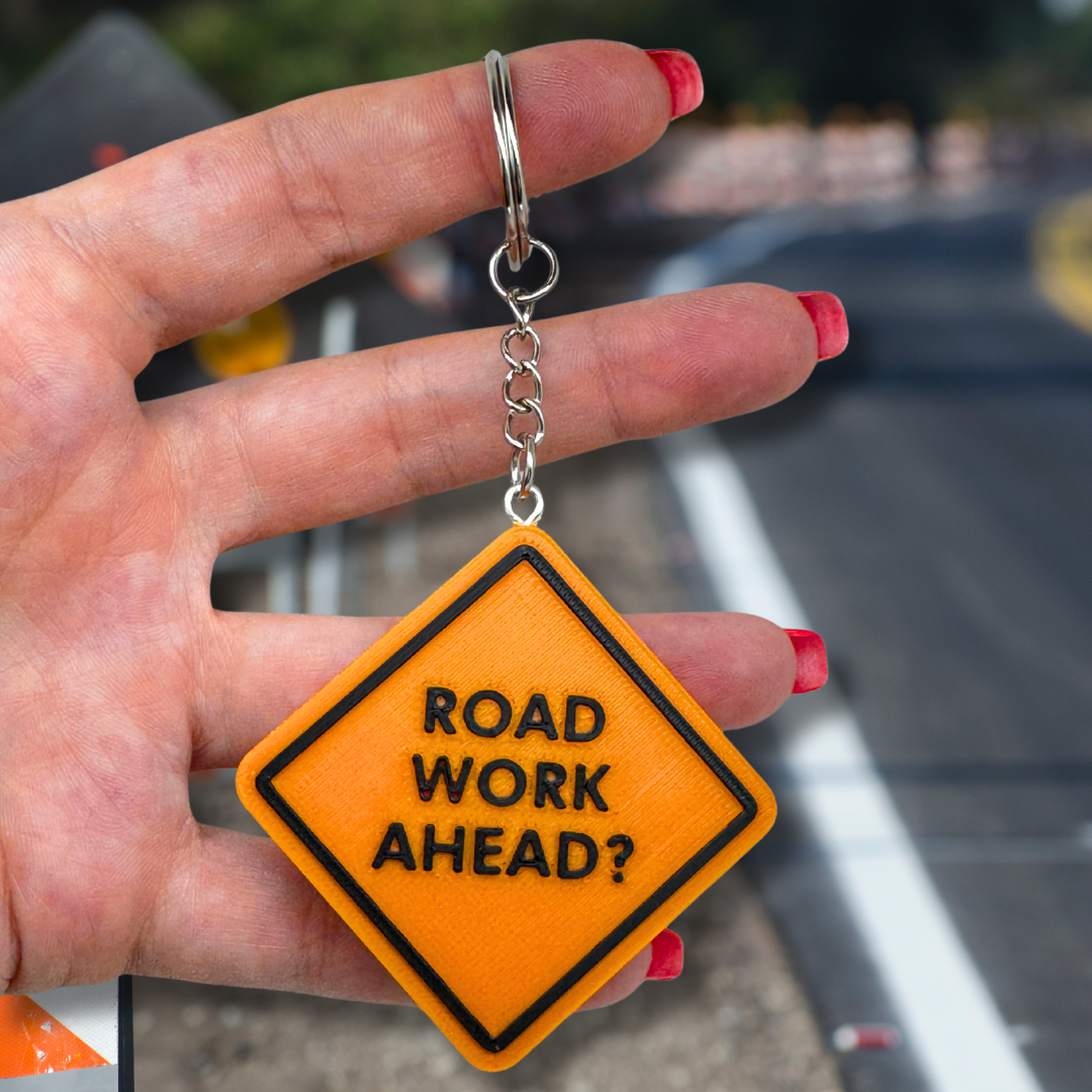 Road Work Ahead Keychain