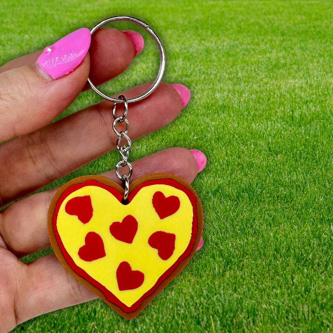 Pizza Heart Keychain