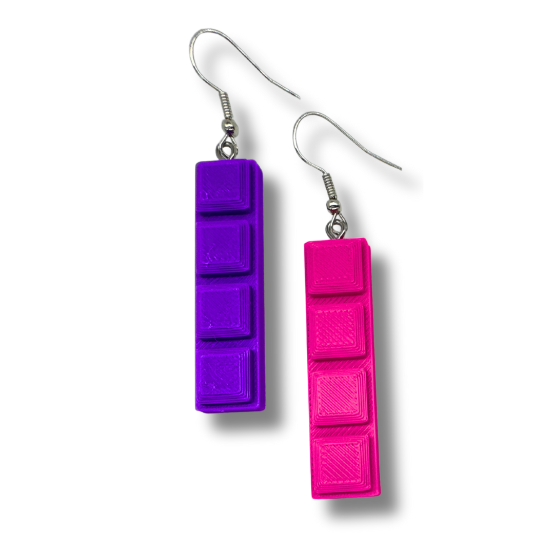 Nostalgic Block Game Earrings