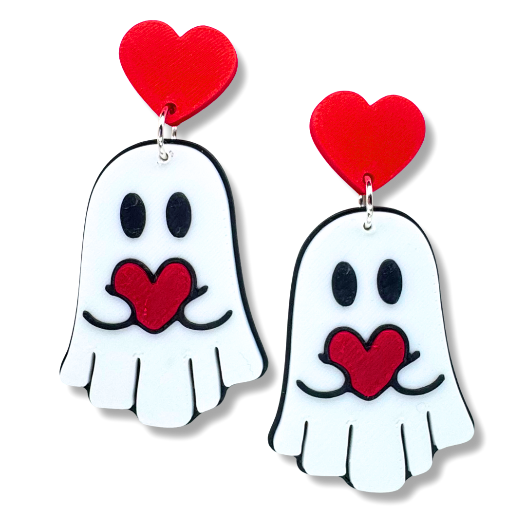 Love Ghost Dangle Stud Earrings - More Colors