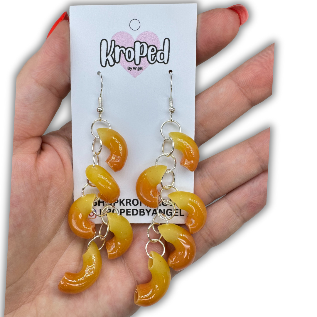 Mac N' Cheese Noodle Earrings