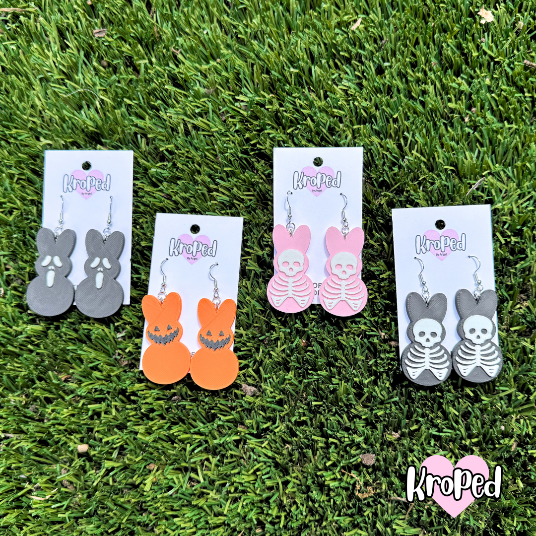 Goth Marshmallow Bunny Earrings