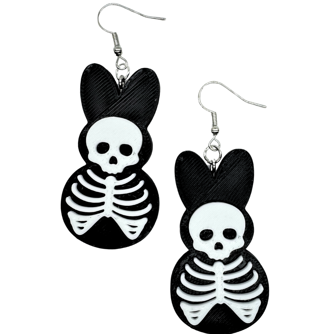 Goth Marshmallow Bunny Earrings