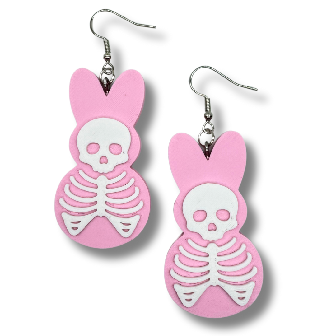 Goth Marshmallow Bunny Earrings