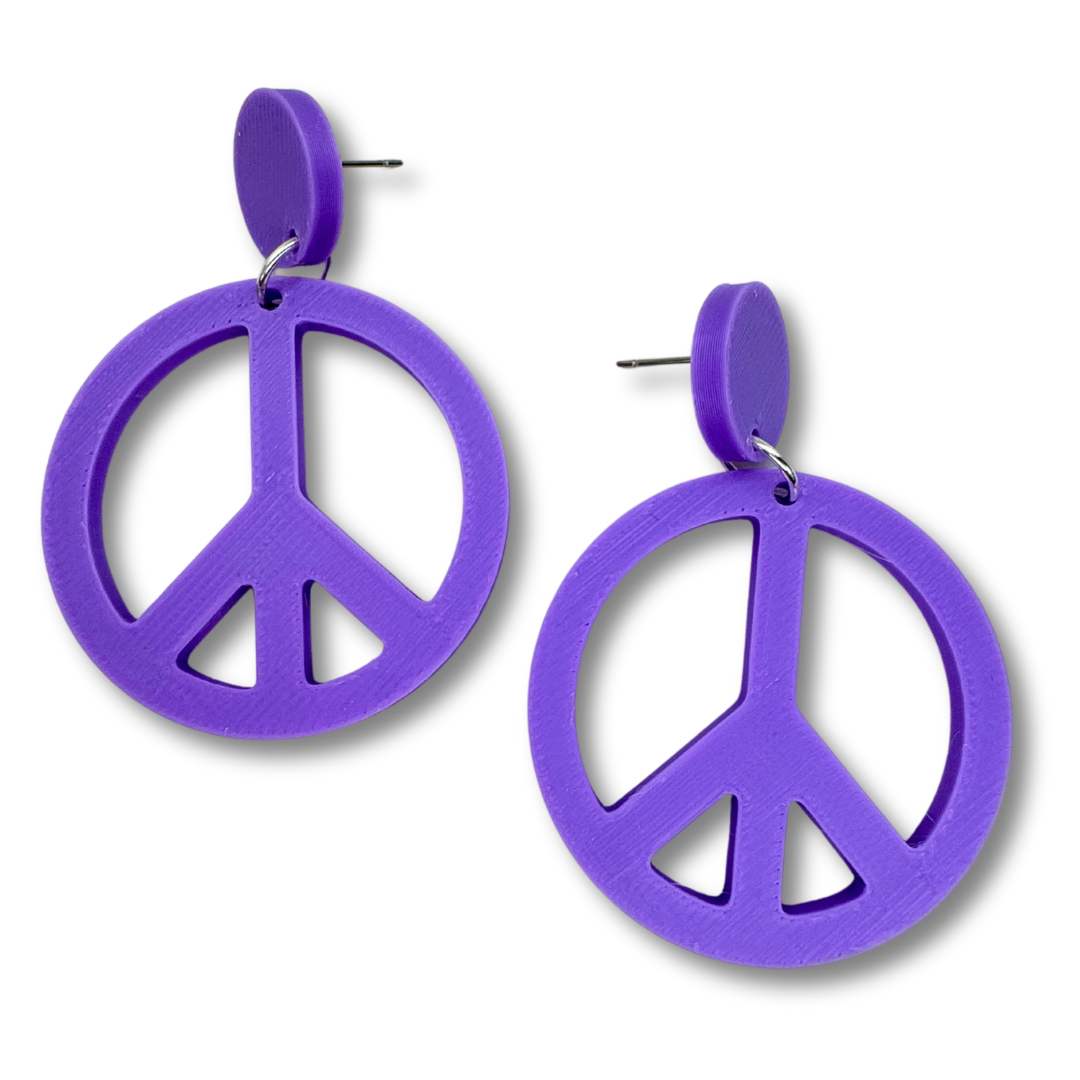 Peace Sign Stud Earrings