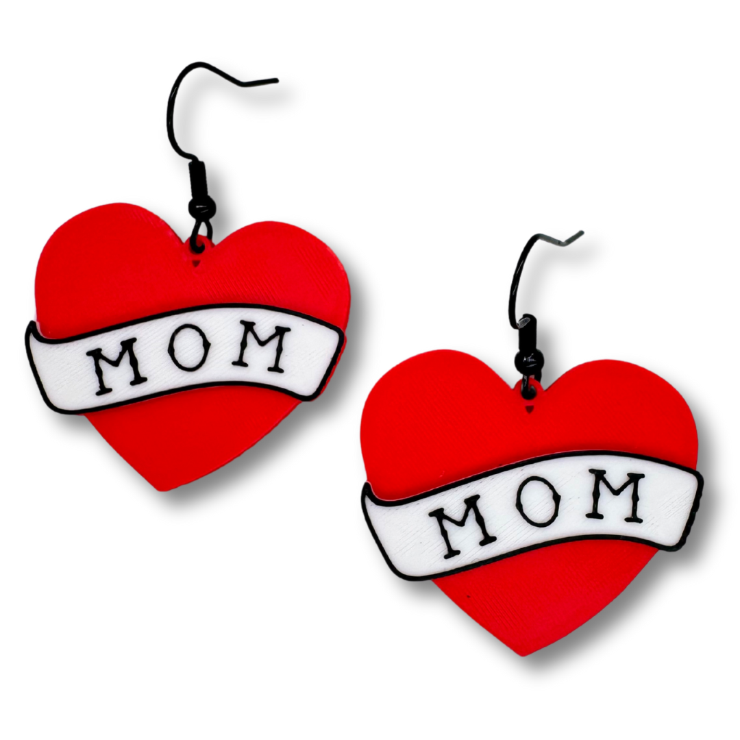 Mom Heart Earrings