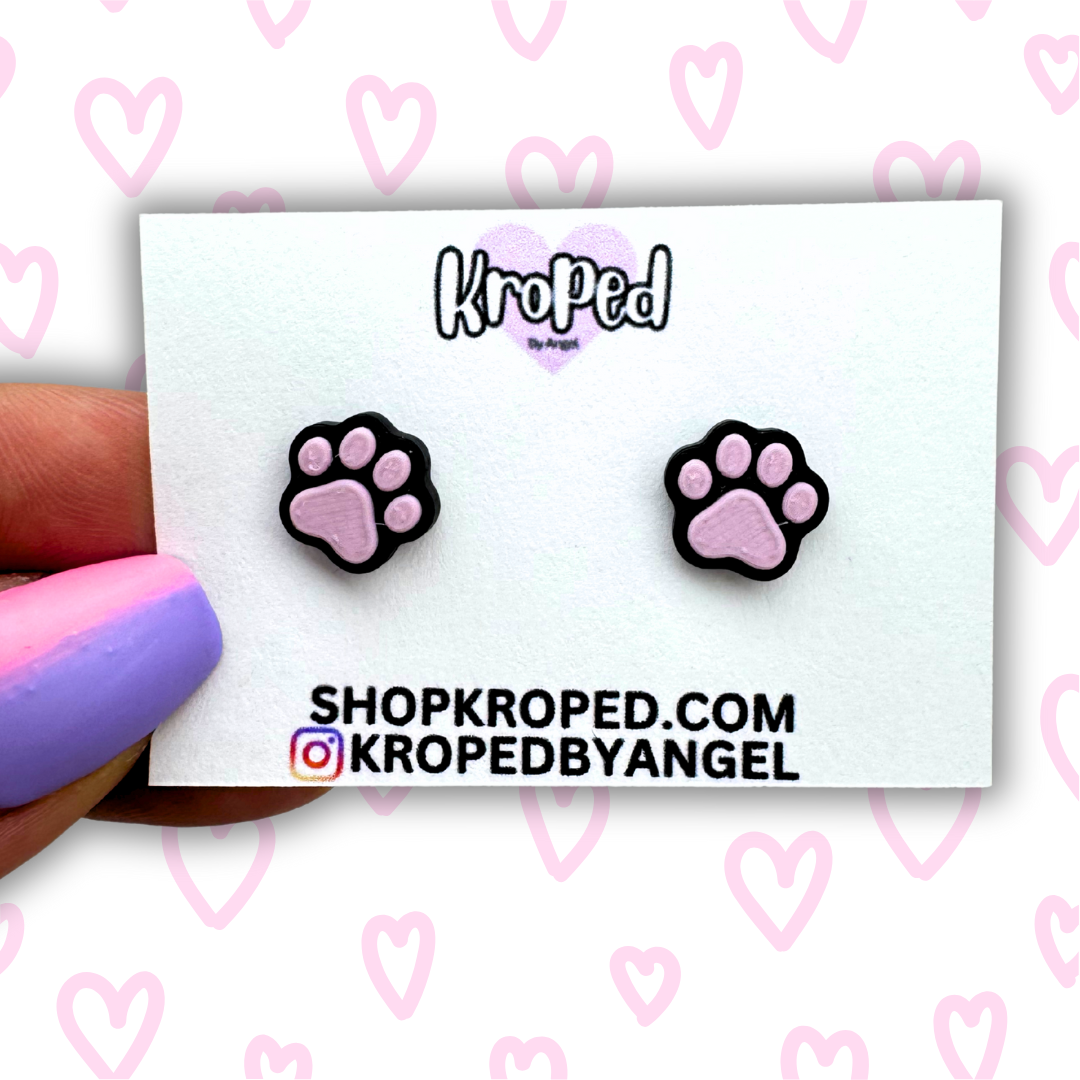 Tiny Paw Stud Earrings