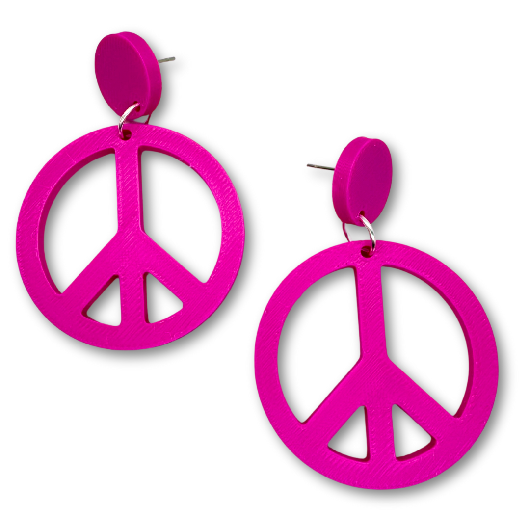 Peace Sign Stud Earrings