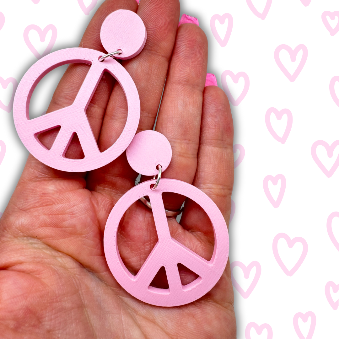 Peace Sign Stud Earrings