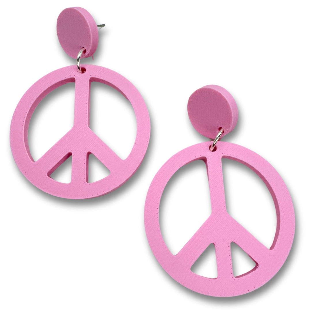 Peace Sign Stud Earrings
