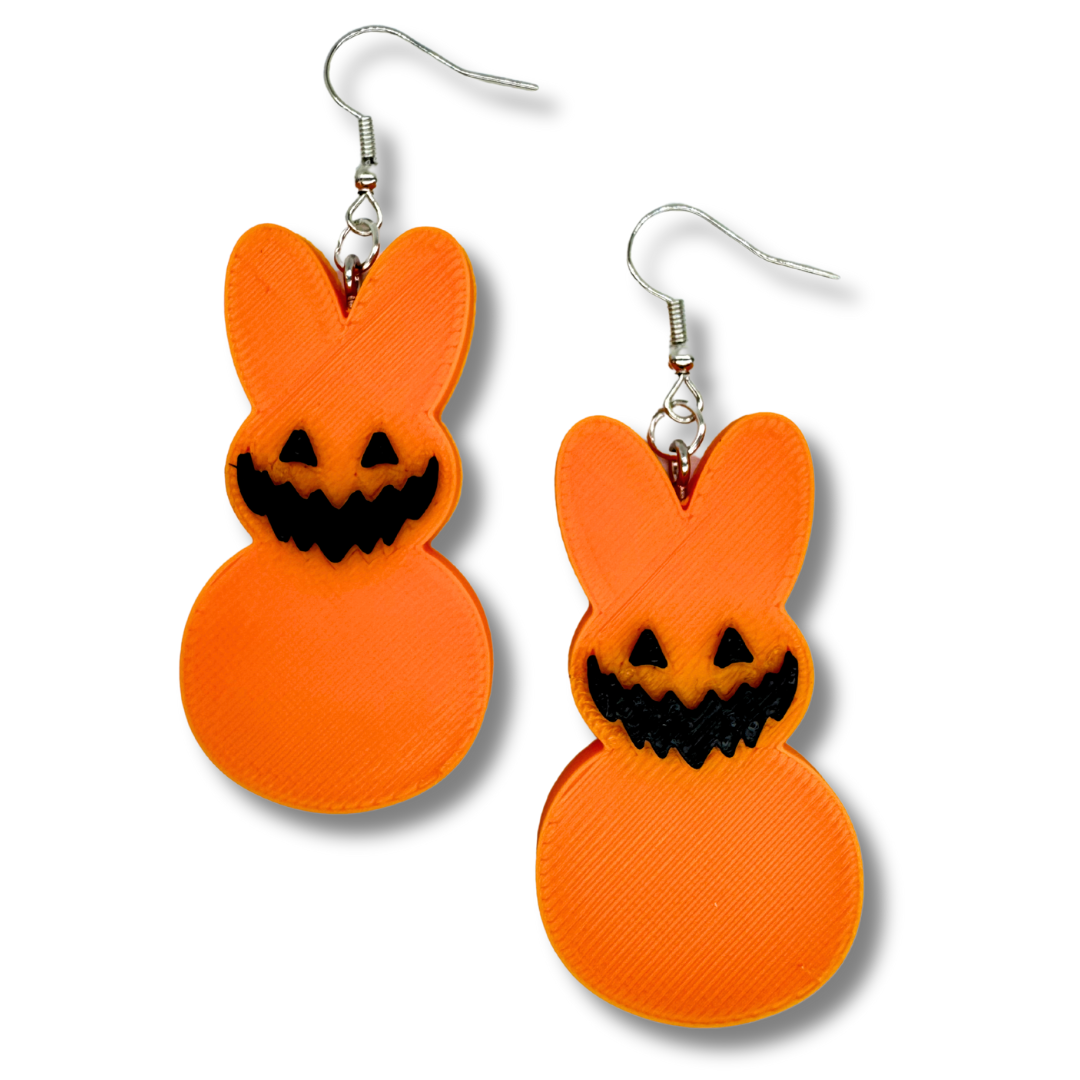 Goth Marshmallow Bunny Earrings