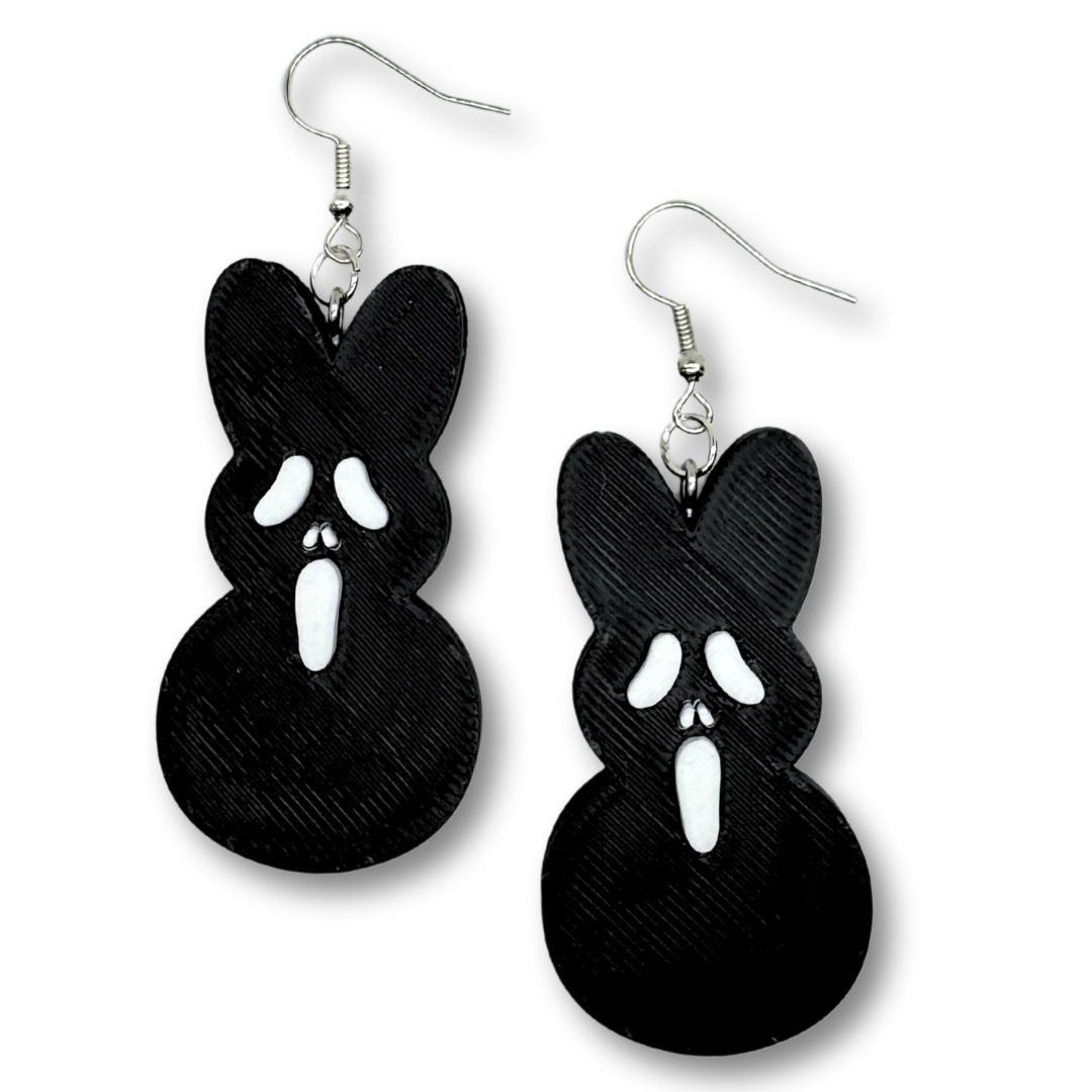 Goth Marshmallow Bunny Earrings