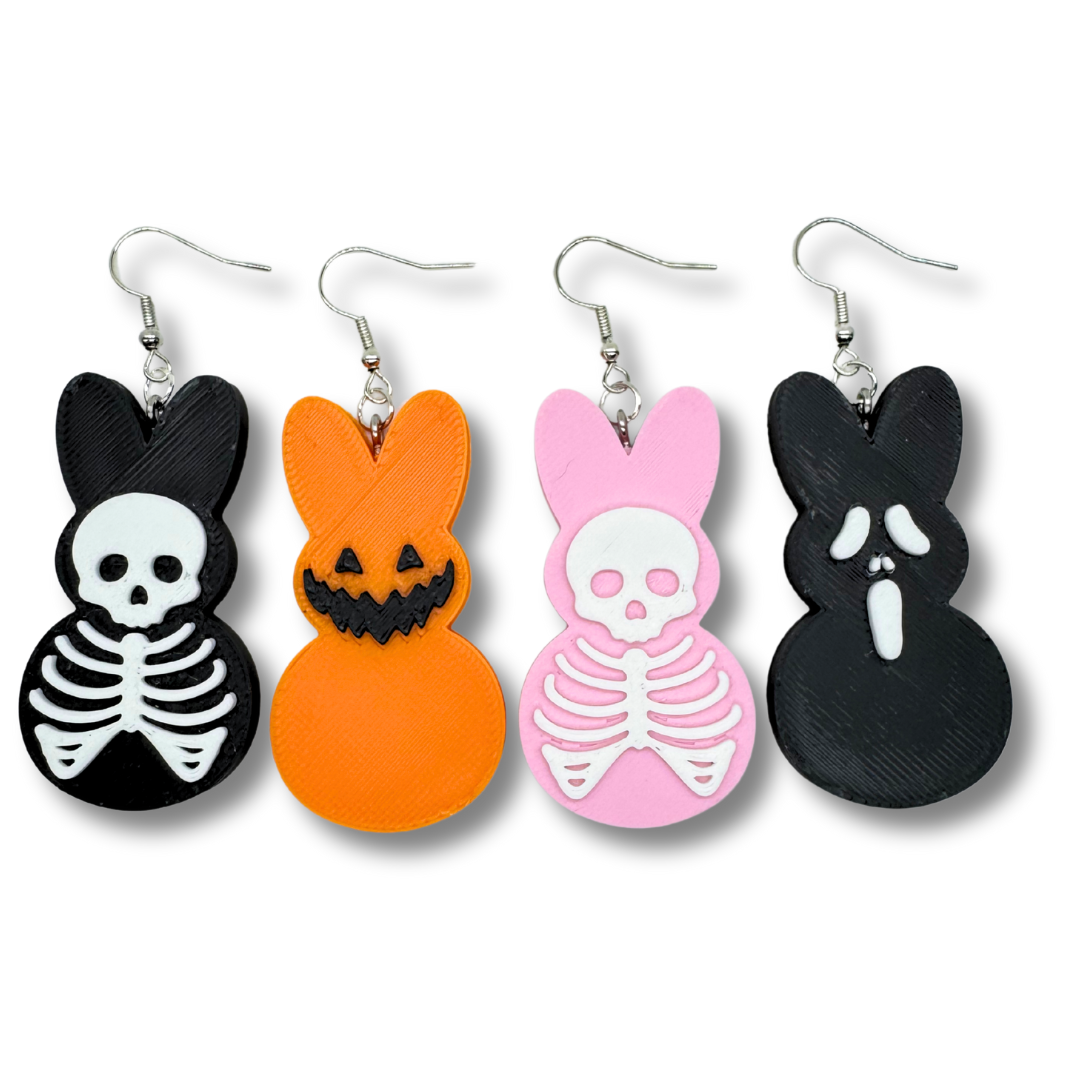 Goth Marshmallow Bunny Earrings