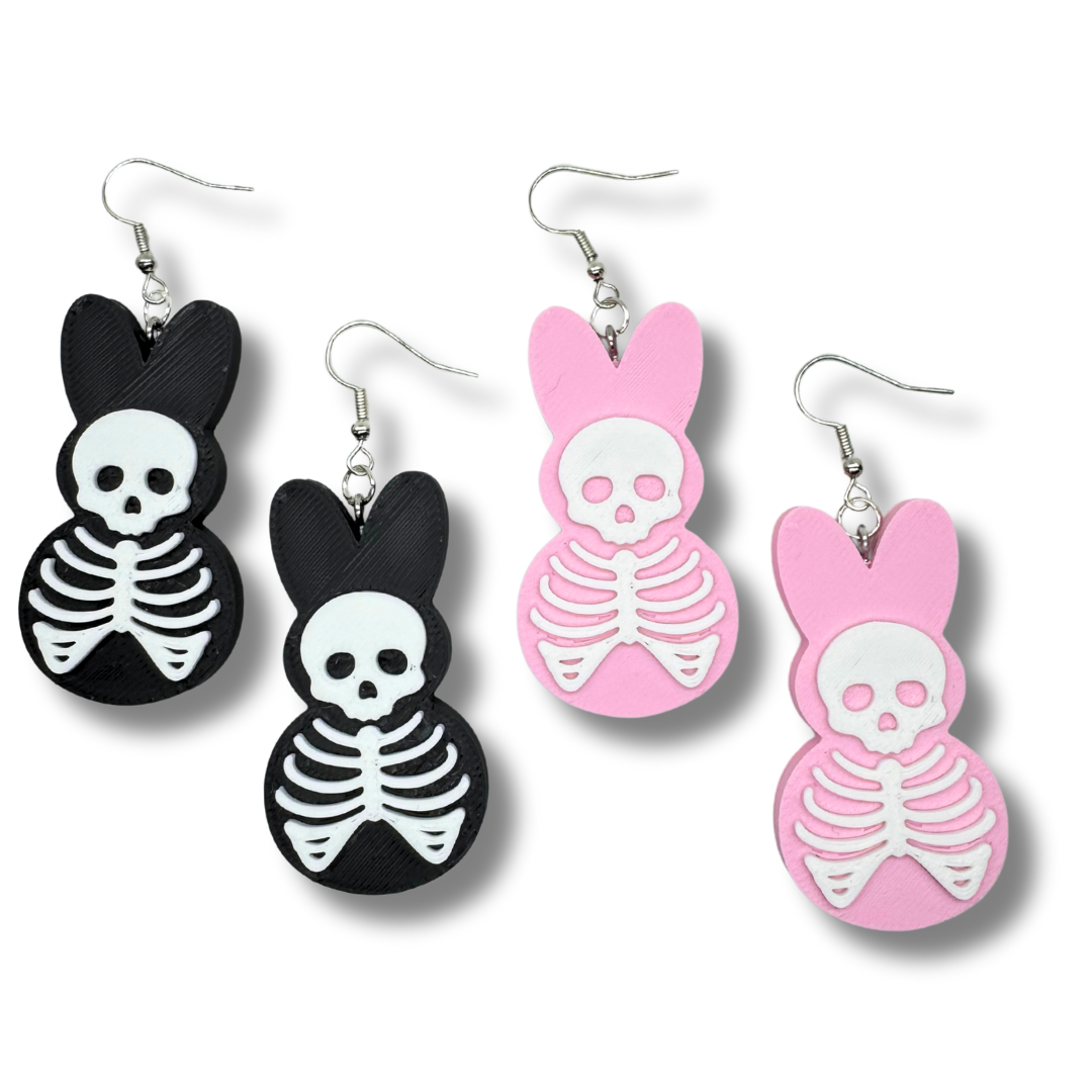 Goth Marshmallow Bunny Earrings