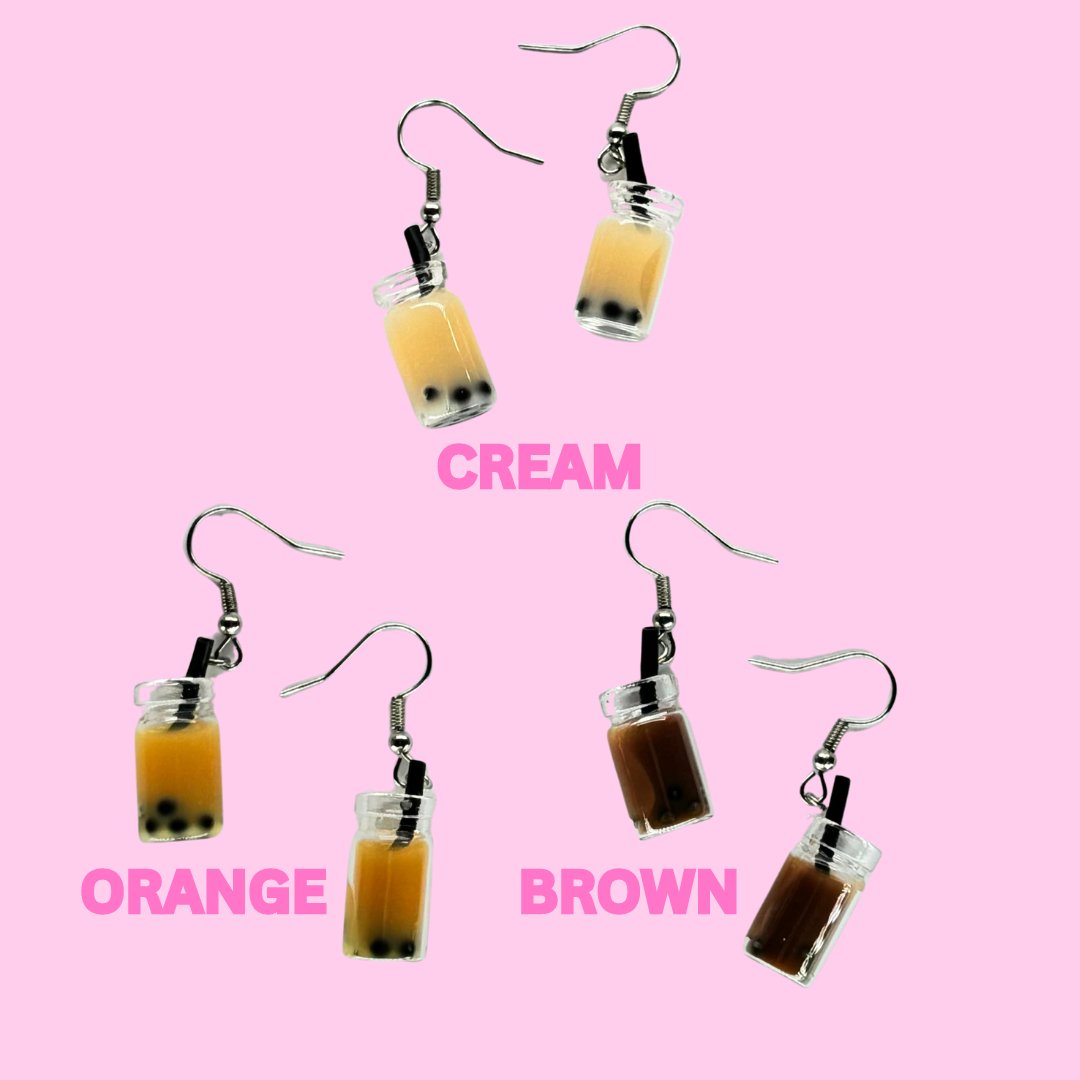 Boba Bubble Tea Earrings - Kroped