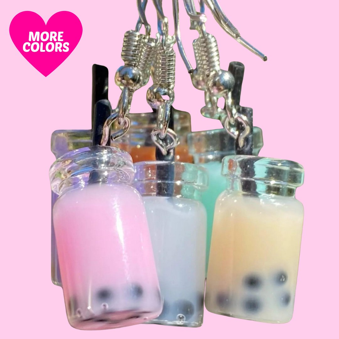 Boba Bubble Tea Earrings - Kroped
