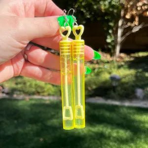 Bubble Wand Heart Earrings - Kroped