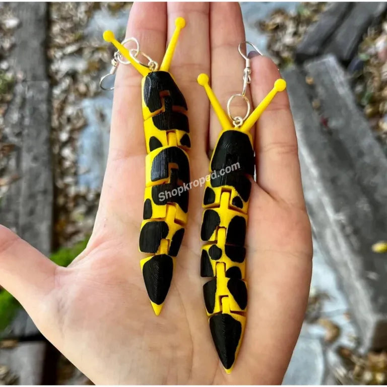 Wiggling Banana Slug Earrings