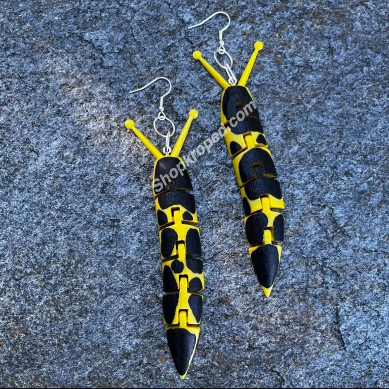 Wiggling Banana Slug Earrings